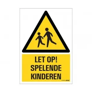 BORD LET OP SPELENDE KINDEREN 230X330 MM