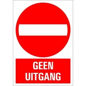 BORD GEEN UITGANG 230X330 MM