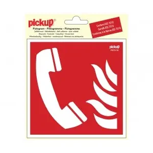 STICKER TELEFOON VOOR BRANDALARM PICTO 150X150 MM