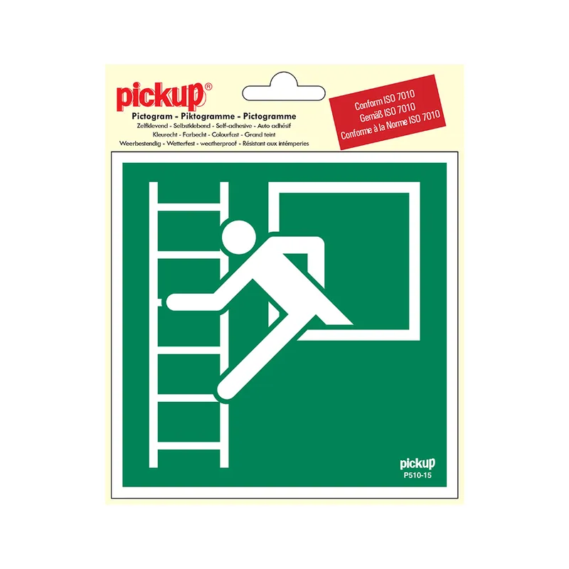 STICKER VLUCHTWEG MET NOODLADDER PICTO 150X150 MM