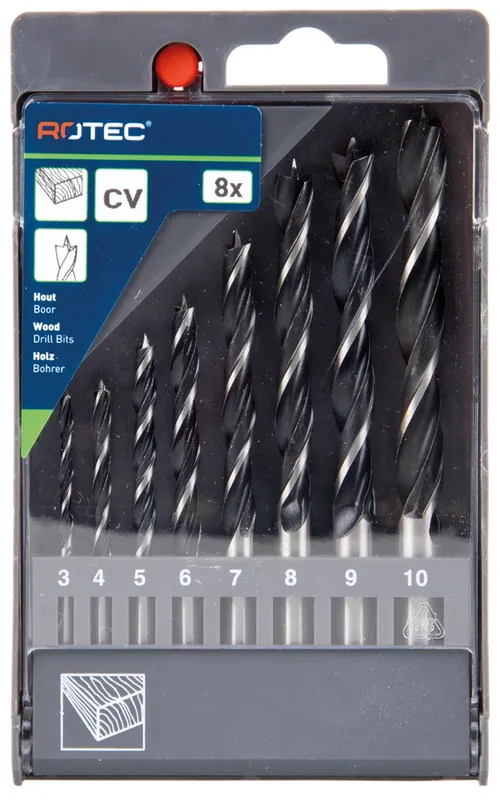 ROTEC 8DELIGE HOUTBORENSET 3.0 TOT 10.0MM
