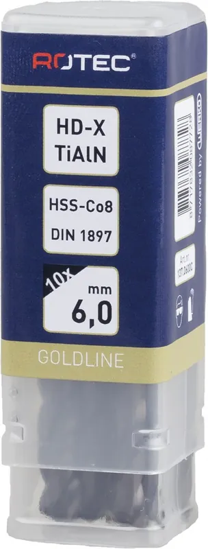 HSS-E PLAATWERKBOOR, DIN 1897, TYPE HD-X, TIALN, ø9,4
