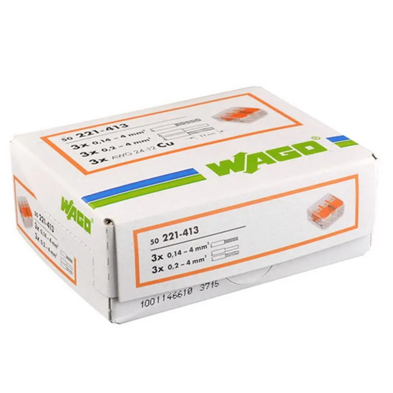 WAGO 3V VERBINDINGSKLEM T/M 4MM² SOEPEL EN MASSIEF