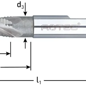 HSS-E RUWFREES, TYPE HR, DIN 844, KORT, ONGECOAT, ø15