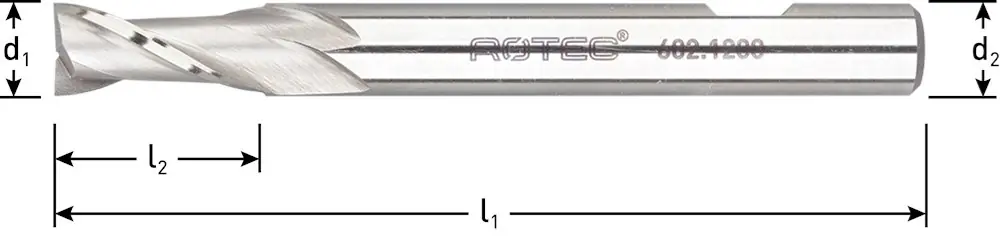 HSS-E SPIEBAANFREES, DIN 844, LANG, ONGECOAT, ø14