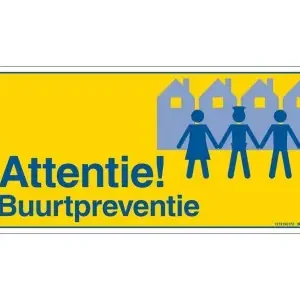 BORD ATTENTIE BUURTPREVENTIE 300X150 MM