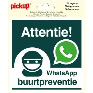 STICKER WHATSAPP BUURTPREVENTIE 150X150 MM