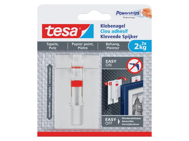 TESA® VERSTELBARE KLEVENDE SPIJKER GEVOELIGE OPPERVLAKKEN 2KG