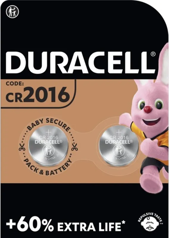 DURACELL CR2016 LITHIUM 3 VOLT - BP2