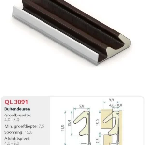 SCHLEGEL/Q-LON KADERDICHTING QL3091 ZWART 7 M KOPHOOGTE 15 MM