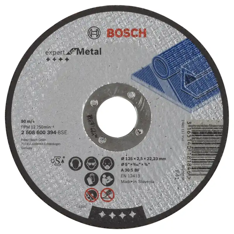 DOORSLIJPSCHIJF RECHT EXPERT FOR METAL A 30 S, 125 X 2,5 MM