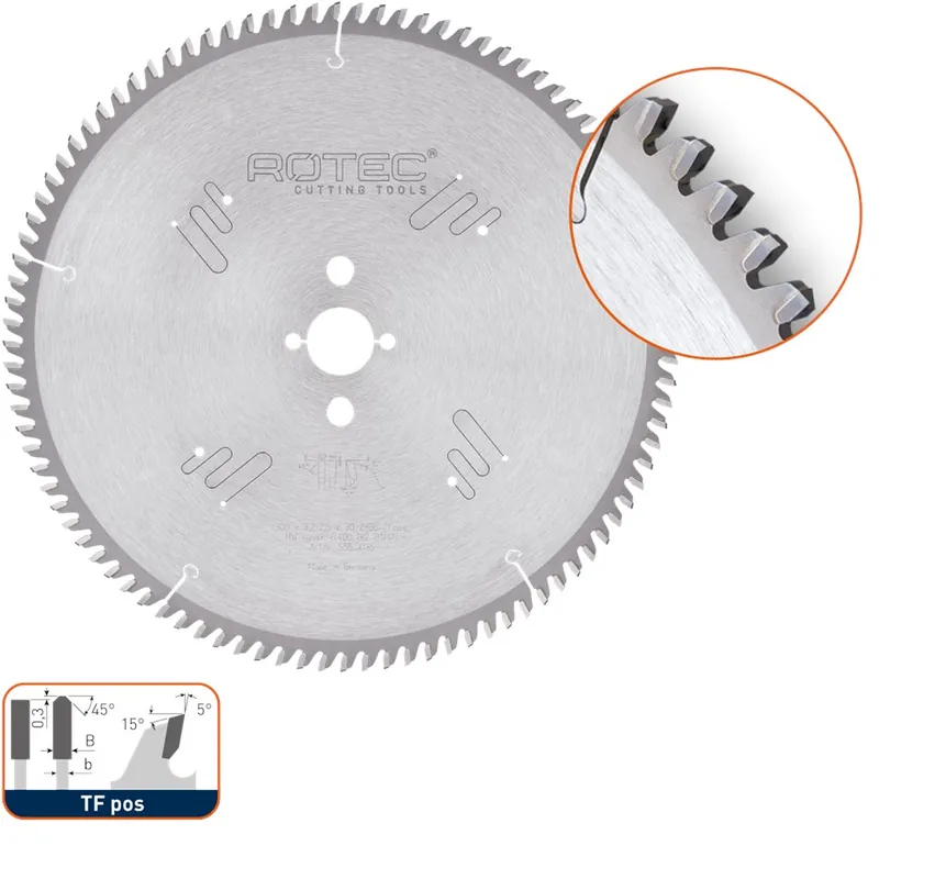 HM ZAAGBLAD VOOR NF-METALEN, ø250X3,2X30, Z=80, TF POS