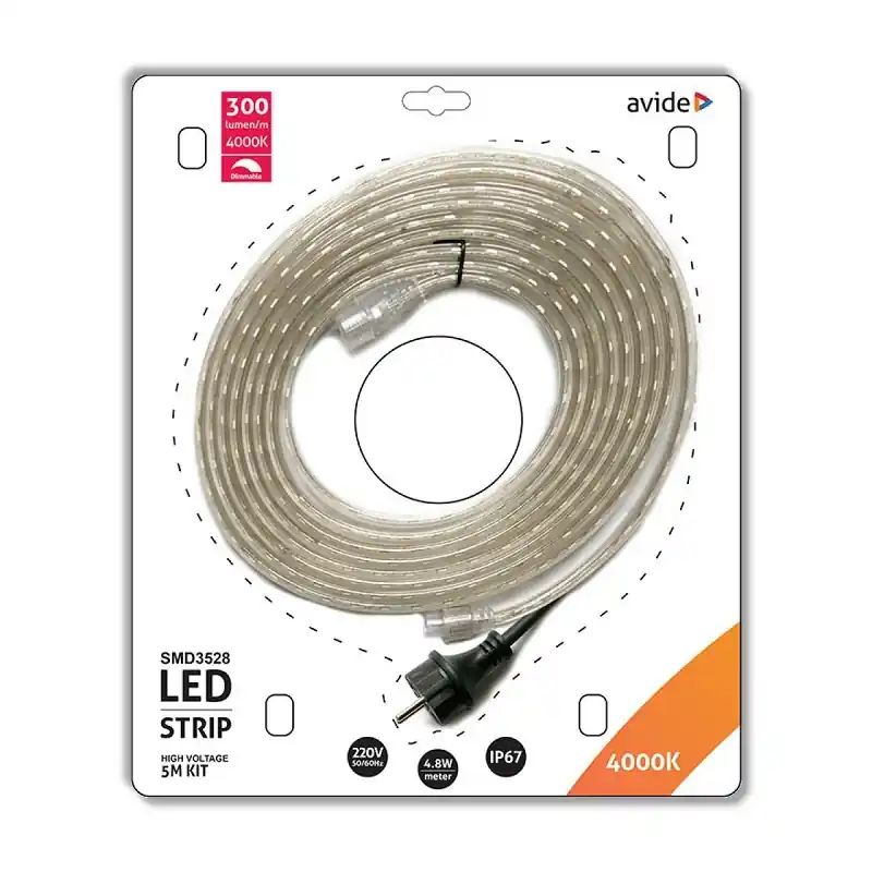 LEDSTRIP SET 5M 4000K 230V IP67