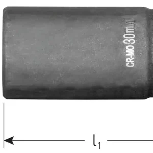 KRACHTDOP, BINNENVIERKANT 3/4", LANG, L=90, SW 27