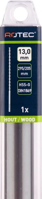 HSS-G HOUTSPIRAALBOOR XTR LANG, DIN 1869, TLS, ø13,0X205X295