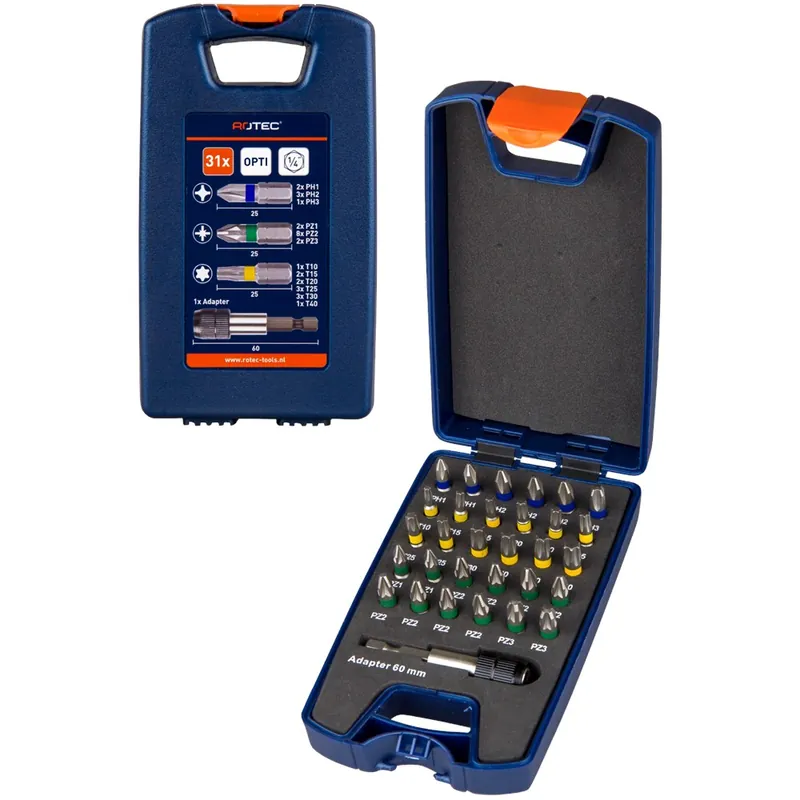 BIT- & BITHOUDER-SET OPTI-LINE, BITS PH-PZ-SL-TX 31-DLG.