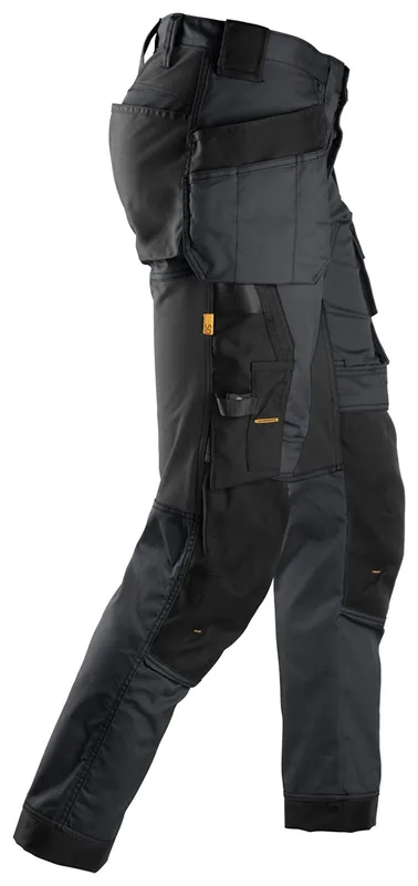 ALLROUNDWORK, STRETCH WERKBROEK MET HOLSTERZAKKEN, STAAL GRIJS - ZWART (5804), 050