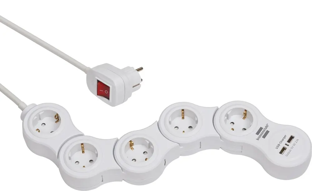 VARIO POWER STEKKERDOOS 5-V + USB WIT 1.4M H05VV-F3G1,5 + SCH