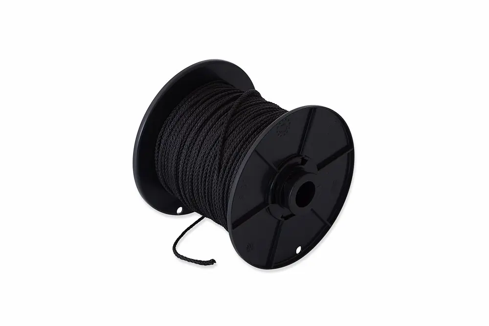 PPK.030.ZWT-C / TOUW GEVLOCHTEN PP 03MM ZWART ROL 100 MTR.
