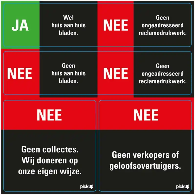 STICKER JA/NEE 150X150 MM 4 STUKS