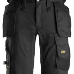 ALLROUNDWORK, STRETCH KORTE BROEK MET HOLSTERZAKKEN, ZWART - ZWART (0404), 052