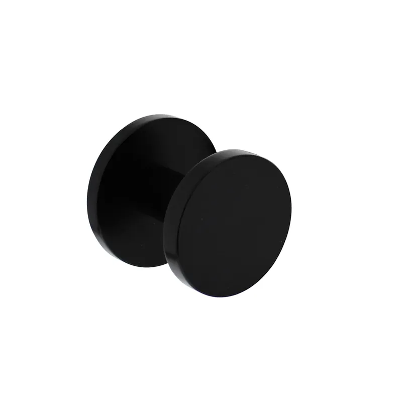 VOORDEURKNOP PLAT ø55MM OP ACHTERPLAAT ø60MM EENZIJDIGE MONTAGE ALUMINIUM ZWART