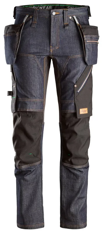 FLEXIWORK DENIM WERKBROEK+ MET HOLSTERZAKKEN MAAT 054