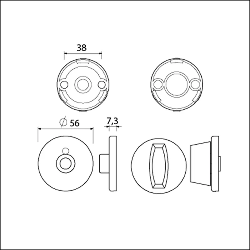 KLIK ROZET ROND WC 8 MM ZWART