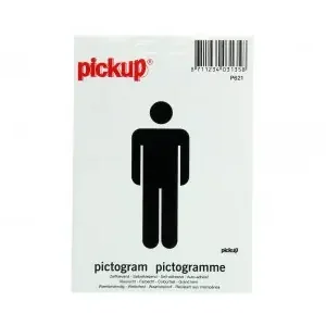 STICKER HEREN PICTO 100X100 MM