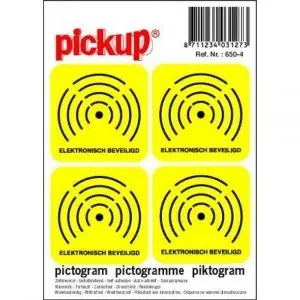 STICKER ELEKTRONISCH BEVEILIGD 47X47 MM 4 STUKS