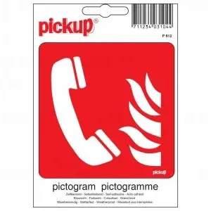 STICKER ALARMTELEFOON PICTO 100X100 MM
