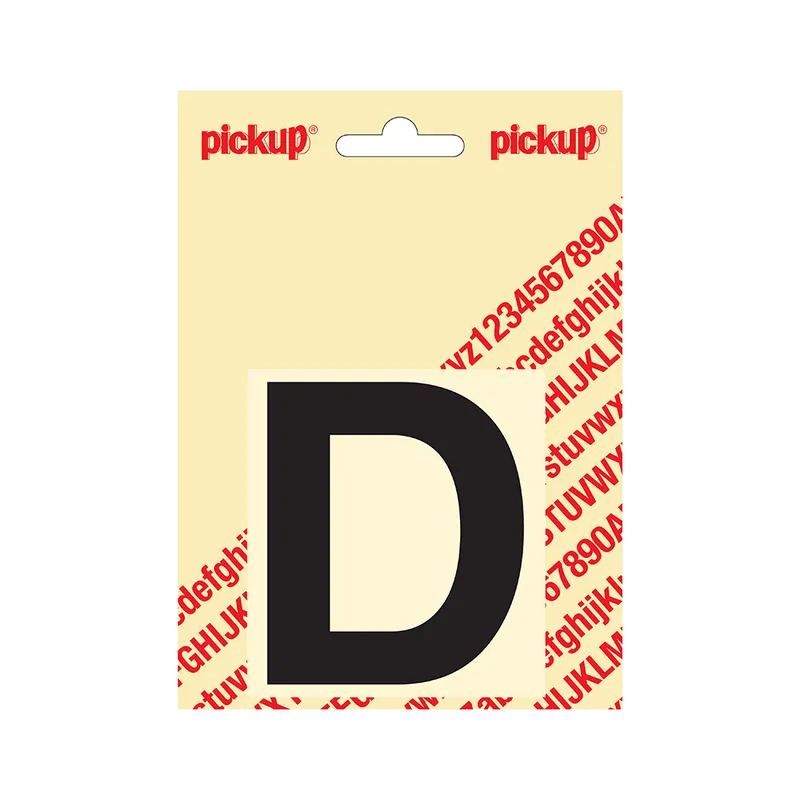 PLAKLETTER HELVETICA 80 MM ZWART D