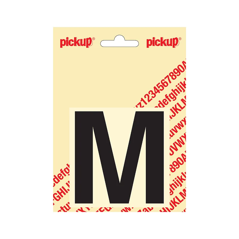 PLAKLETTER HELVETICA 80 MM ZWART M