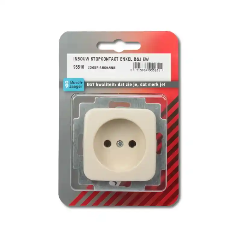 BUSCH-JAEGER INBOUW ENKEL STOPCONTACT KLEUR CREME EW
