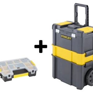 STANLEY OPBERGSET - SORTMASTER ORGANISER LIGHT + GEREEDSCHAPSWAGEN ESSENTIAL