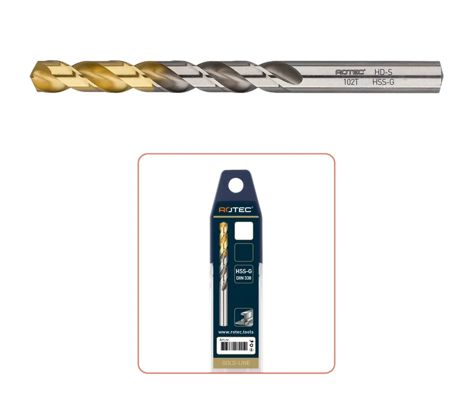 HSS-G SPIRAALBOOR, DIN 338, TYPE HD-S, TIN-TOP, ø9,4