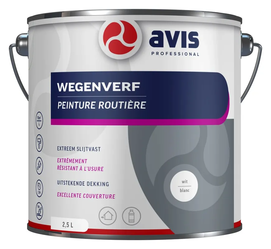 AVIS WEGENVERF WIT 2,5 LTR - 2.5 LITER