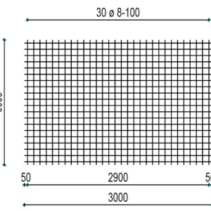 Bouwstaalmat QS-503, 8/100mm, 3x2m
