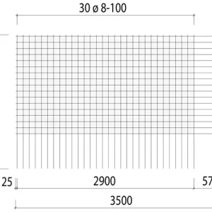 Bouwstaalmat BEC 503-A, 8/100mm, 3,5x2,2m
