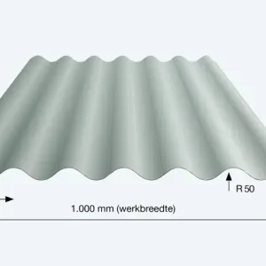 Golfplaat, 38/1000, d=0.55mm Antraciet, lengte 2.5m
