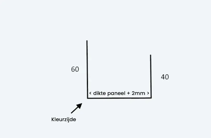Gezet U-profiel voor Sandwichpanelen, standaard, uit voorraad