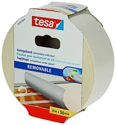 1054492 - TESA TAPIJTTAPE VERWIJDERBAAR 25M X 50MM