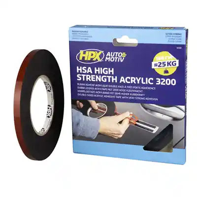 1058988 - HSA - ZWART 9MM X 10M DUBBELZIJDIGE TAPE