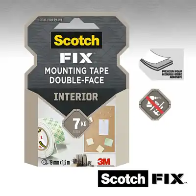 1071428 - SCOTCH-FIX™ INTERIOR MONTAGE TAPE 19MMX5M, 1 ROL/PAK