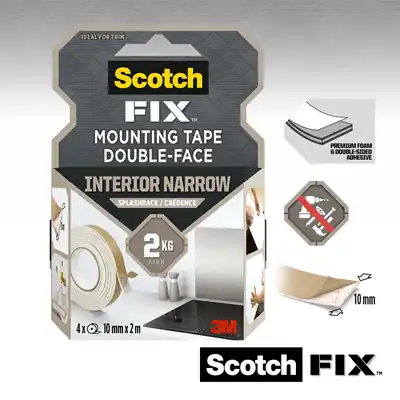 1071430 - SCOTCH-FIX™ MOUNTING TAPE VOOR SPATWANDEN 10MMX2M, 4 ROLLEN