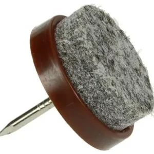1047712 - STOELGLIJDER MET NAGEL VILT BRUIN Ø 20 MM 8 ST/PCS