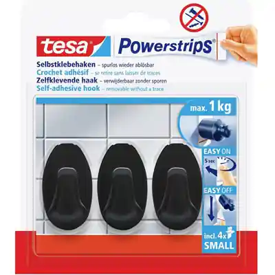 1072301 - POWERSTRIPS OVAAL HAKEN S ZWART, 1KG