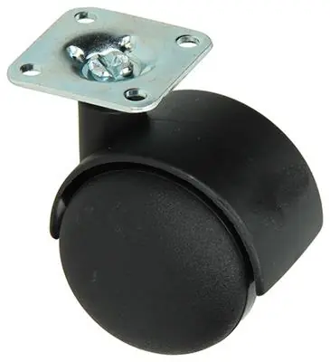 1013570 - DUBBEL ROL ZWART M PLAAT 50MM