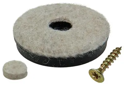 1048779 - VERSTERKTE VILT + SCHROEF BRUIN Ø 40 MM 4 ST/PCS