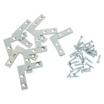 1071236 - 8 PLATTE WINKELHAKEN VERZINKT 40 X 40 X 15 MM